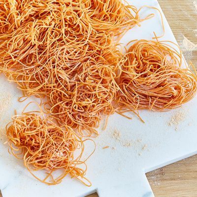 Spaghetti van rode linzen recept