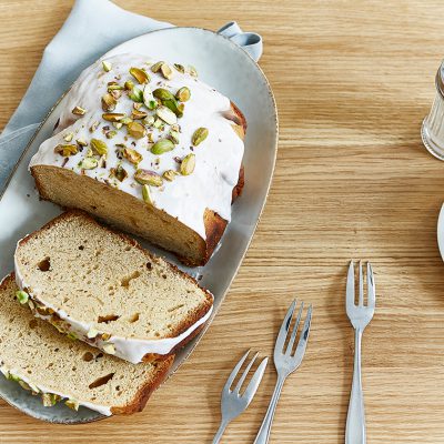 Spice Cake with Icing and Pistachios Recipe