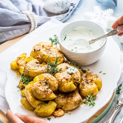 Garlic Herb Smashed Potatoes Recipe