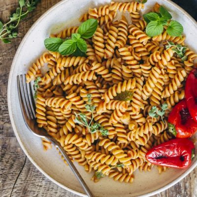 Pasta With Roasted Pepper Sauce Recipe