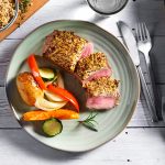 Lam met aardappelen en geroosterde groenten recept