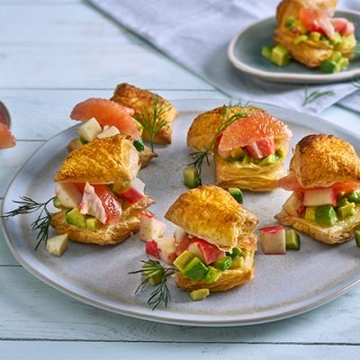 Crab with Avocado and Puff Pastry Recipe