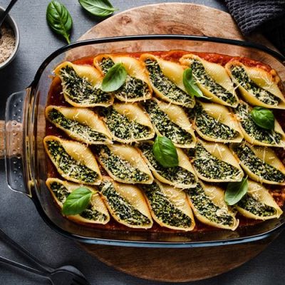 Vegan Stuffed Shells with Spinach and Tofu Recipe