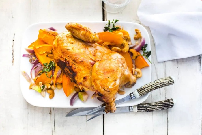 Die besten Kürbisgerichte: Gefülltes Hähnchen mit Kürbis