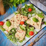 Rezept für mediterrane Schlemmerschnitzel mit Frischkäse-Haube