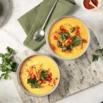 Yellow Corn, Leek and Potatoes Soup with Fresh Chilli Pepper and Smoked Paprika Recipe