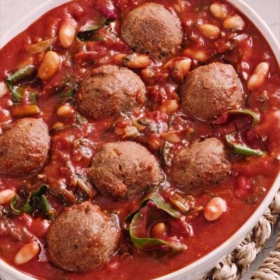 Vegan Air fryer Meatballs with Rainbow Chard, Tomato Sauce, and Spaghetti Recipe