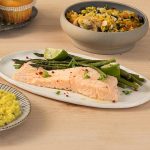 Recept voor rijst met zalm, asperges en limoen