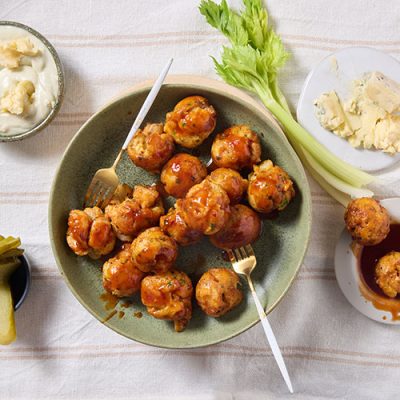 Cheesy Chicken Potato Bites with Blue Cheese Dipping Sauce Recipe