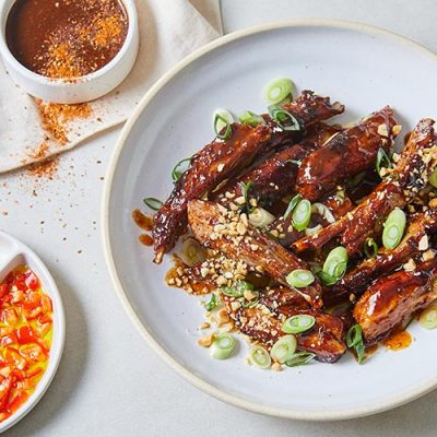 Crispy & Sticky Lamb Ribs with Peanuts and Chilli Recipe