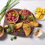 Crispy Beef Tacos with Sour Cream, Pickled Onions and Jalapeños Recipe
