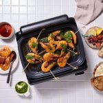 Prawn and Chorizo Yakitori with Coriander and Basil Pesto Recipe