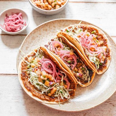 Smoky Chipotle Smash Tacos with Charred Pineapple Salsa Recipe